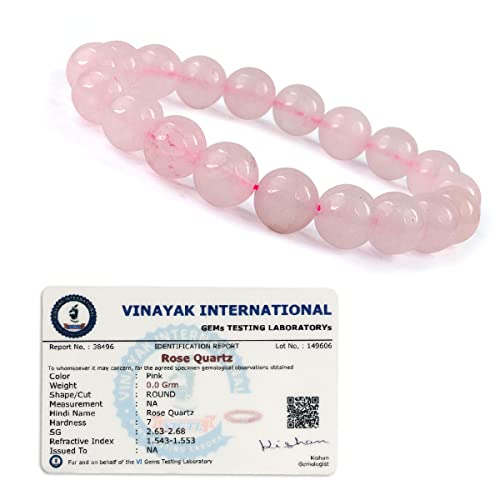 Image of Reiki Crystal Products Certified Natural Crystal Stone Round 10 mm Beads Bracelet for Men & Women | Reiki Charged Gemstone Jewellery Bracelet | Multiple Stone Variants Available