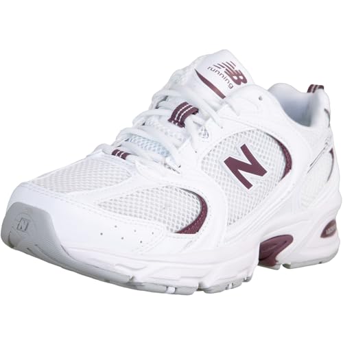 New Balance 530 Sneaker Trainer Schuhe (White Maroon, EU Schuhgrößensystem, Erwachsene, Numerisch, M, 40.5)