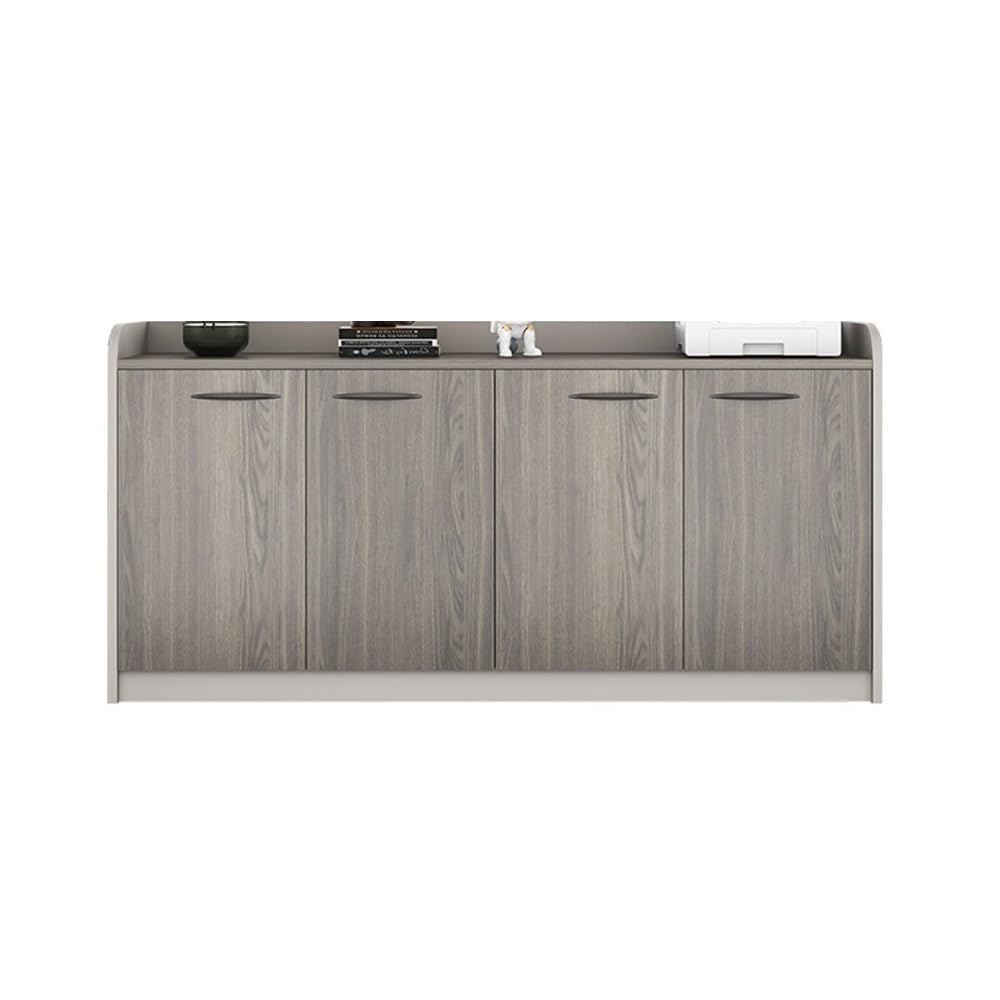 Lagerschrank Brauner Aktenschrank aus Holz mit Vier Schranktüren und Schloss, for Bürodaten sonstige Aufbewahrungsschränke Für Büro