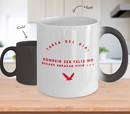 Miniatura 2 de Taza Cafe Sonreir Vaso, taza de café divertidas, tazas personalizadas, taza de café inspiradoras, taza con mensajes positivos.