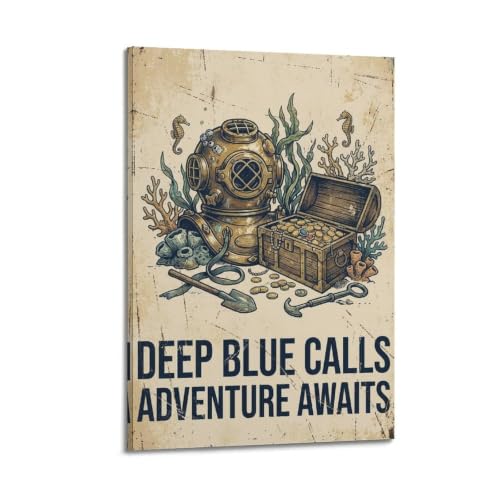 Toile vintage Adventure Calls : l'affiche idéale pour la salle de jeux et la chambre