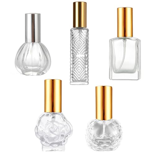 Vintage De Cristal Spray Vacía, Bote Spray Pulverizador Pequeño, 5 Pcs Botella De Perfume Recargable, Atomizador Perfume Recargable, Botella De Perfume Viaje, Pulverizador Pequeño Vidrio, 7-15ml