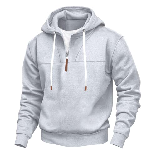 Hoodies for Men Solid Color Hoodie Long Sleeve Loose Pullover Sweatshirts with Pocket