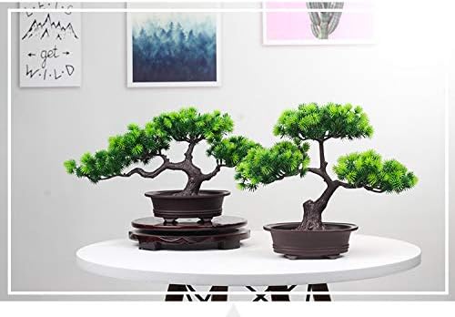 Verve Jelly Artificial Bonsai Tree in Pot, Faux Potted Pine Plants, Plastic Fake House Plants - Image 4