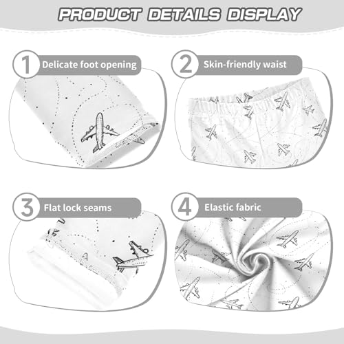 Girls' Athletic Leggings Ankle Length Yoga Dance Pants Kids Teen 4T Aircraft Track3