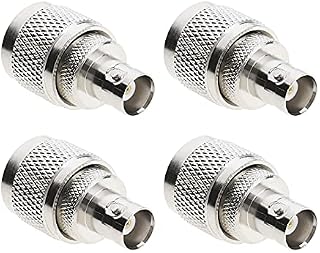 4x BNC UHF Coax Connector PL259 UHF Male to BNC Female Coaxial Connector Low Loss Coax Adapter for RF Antennas/Wireless LAN Devices/Coaxial Cable/Wi-Fi Radios
