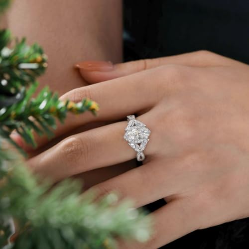 SHELOVES Art Deco Marquise Cluster Halo Wedding Engagement Rings For Women AAAAA CZ 925 Sterling Silver Sz 5-103