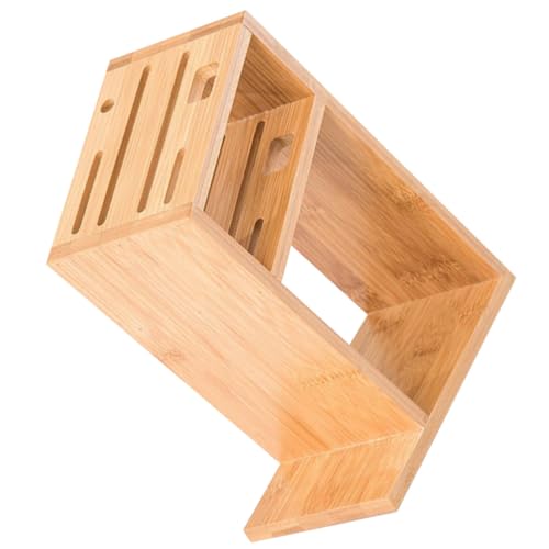 Porte-couteaux bambou avec base antidérapante support incliné stable - 2