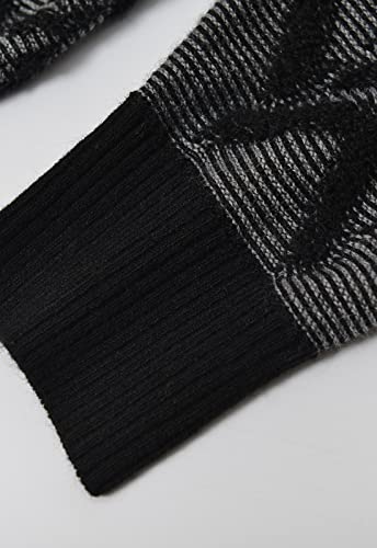 Zhili Men's Crewneck Sweater Soft Casual Argyle Pullover Sweaters_Black_Xx-Large #TOP3