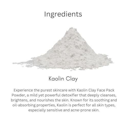 Image of Utkrisht Khadi Kaolin Face Pack Powder 100g | For Dullness, Dark Sports & Breakouts | Tightens Pores & Skin Brightening | Natural & Ayurvedic | Removes Impurities | Face Pack for Men & Women