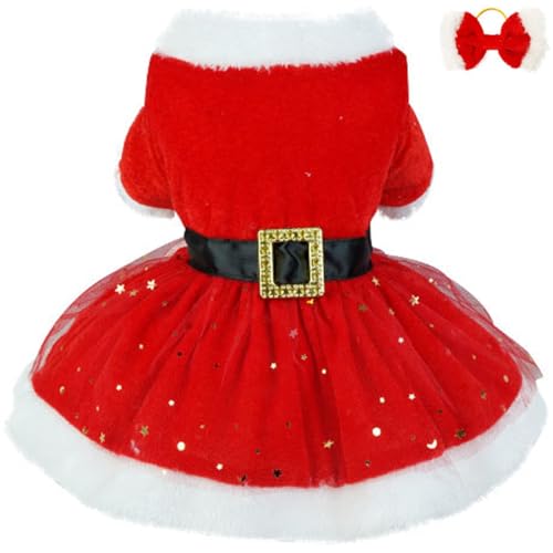 Disfraz de Navidad para perro talla L color rojo