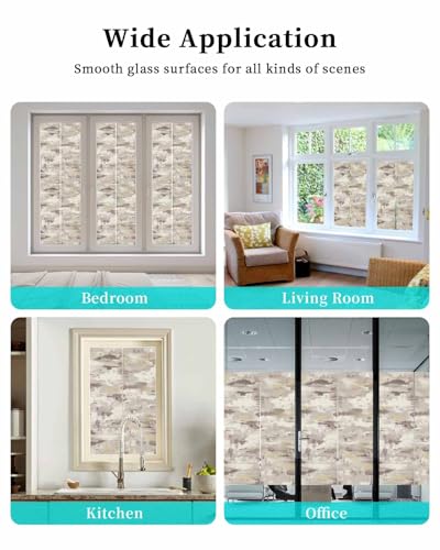 Película decorativa para ventana privacidad Beige 17.7x39.3 in miniatura 6