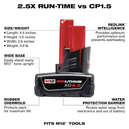 Milwaukee M12 12-Volt Lithium-Ion XC Extended Capacity 4.0 Ah Battery Pack (2-Pack) - image 3