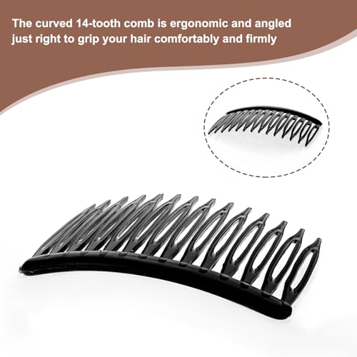 Divina Vitae 574848_3_6G4IBGNX 6 Pcs 14 Teeth Plastic Hair Side Combs French Twist Comb Vintage Fine Hair Clips Pins Accessories French Side Hair Comb Decorative Hair Styling Comb thumb #2