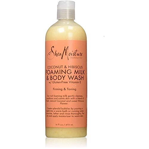 Shea Moisture Coconut & Hibiscus Foaming Milk & Body Wash, 16 oz (Pack of 3)