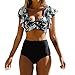 Yuson Girl Ruffle Bandeau Halter Bikini Donna Vita Alta,Costume da Bagno Bikini...