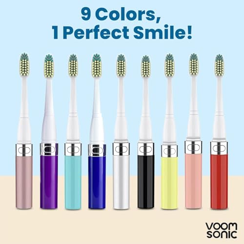 Image of Voom Sonic Go 1 Series Electric Travel Toothbrush, Travel (Dentist Recommended), Battery Operated Toothbrush for Adults and Children, Portable with 2 Minute Timer