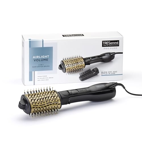 TRESemme 2-in-1 Hair Dryer Brush - Airstyler with Oval Volumizing Brush & Vent Brush, Ionic Anti-Frizz Technology, 1000W Power, 3 Heat & 2 Speed Settings, Cool Shot, 2787U - Image 2