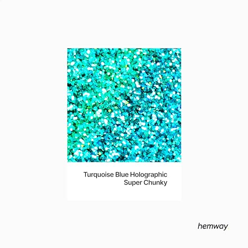 Eco Friendly Biodegradable Glitter, Turquoise Holo, Super Chunky (1/8" 0.125" 3mm) - Image 2
