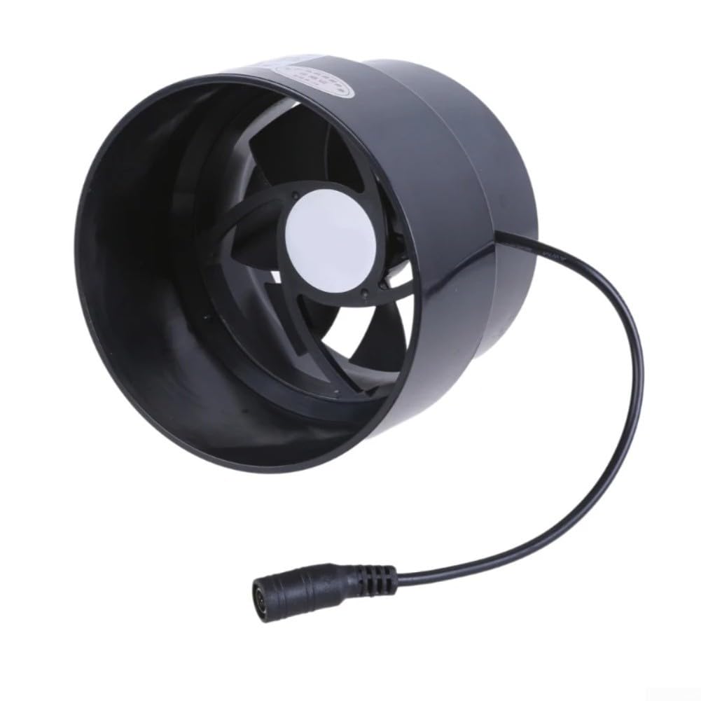 HpLive Leistungsstarker 12V Kanalventilator 100-110mm Lüfter mit 110m³/h Luftstrom für Innen und Außen(Air Outlet)