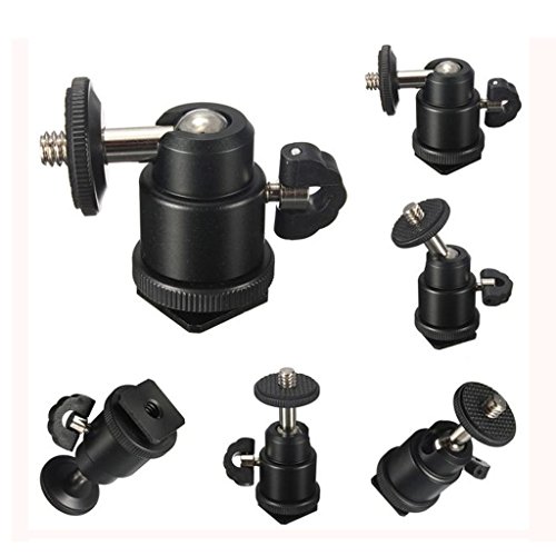 SHOPEE Branded Multi Purpose Adjustable Swivel Angle Ball 1/4″ Mini Tripod Ball Head Kit Shoe Mount Adapter Holder for All DSLR Camera Stand F.LCD Monitor D2C