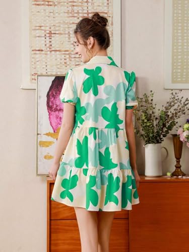 Image of Women's Fit and Flared Shirt Midi Dress with Collar Neck & Short Sleeves - Rayon Casual Dress
