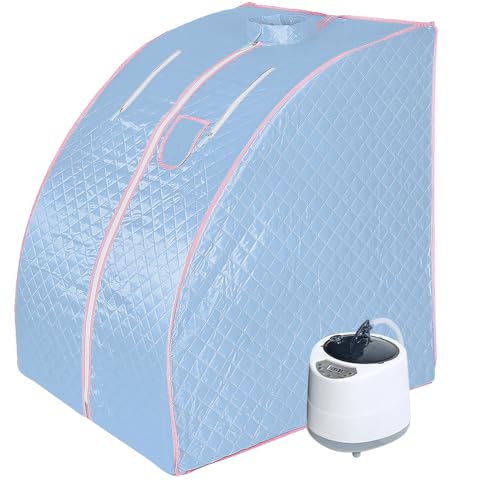 Sauna para el hogar, sauna portátil, sauna doméstica, tienda de sauna con mando a distancia, sauna de vapor con vaporizador (azul sauna de vapor)