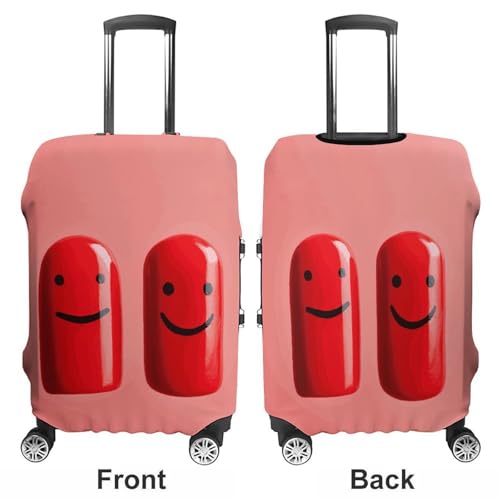 Red Smile Printed Luggage Cover Protector, Fits 18-32 Inch Luggage3