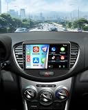 Roinvou 9 Pollici Autoradio per Hyundai i10 2007-2013 con CarPlay wireless e Android Auto, Bluetooth 5.2, FM, Mirror Link, EQ, Retroilluminazione 7 Colori, Temi UI multipli, SWC, Telecamera