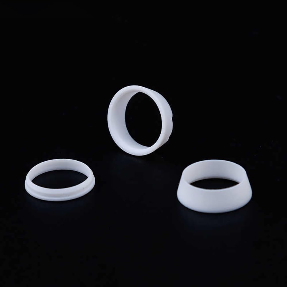 Zestaw 5 Podwójnych Ferrule PTFE do Szkła/Kwarcu | Wytrzymała konstrukcja, niezawodne uszcz., odp. chem., wytrzym. ciśn., wielokr., polerowana pow.(1")