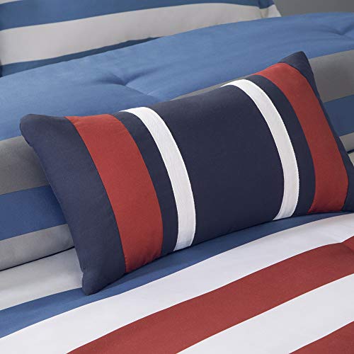 image for Mi Zone - Kyle Comforter Set - Red - Twin/Twin XL - Striped Pattern & 