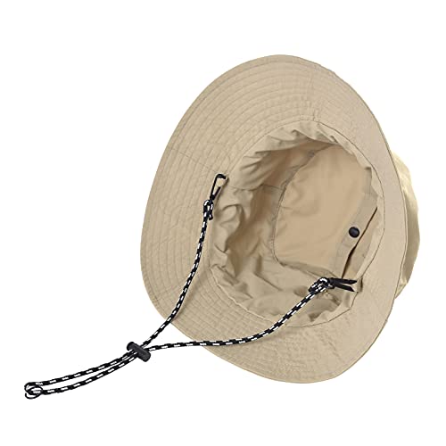 Feicui Men Women Outdoor Bucket Hat Quick Dry Packable Boonie Hat Uv Protection Sun Hat (Khaki) #TOP2
