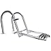 Amarine Made Boat Ladder 4 Steps Removable Premium Stainless Folding Rear Entry Pontoon Boat Ladder w/Extra Wide Step