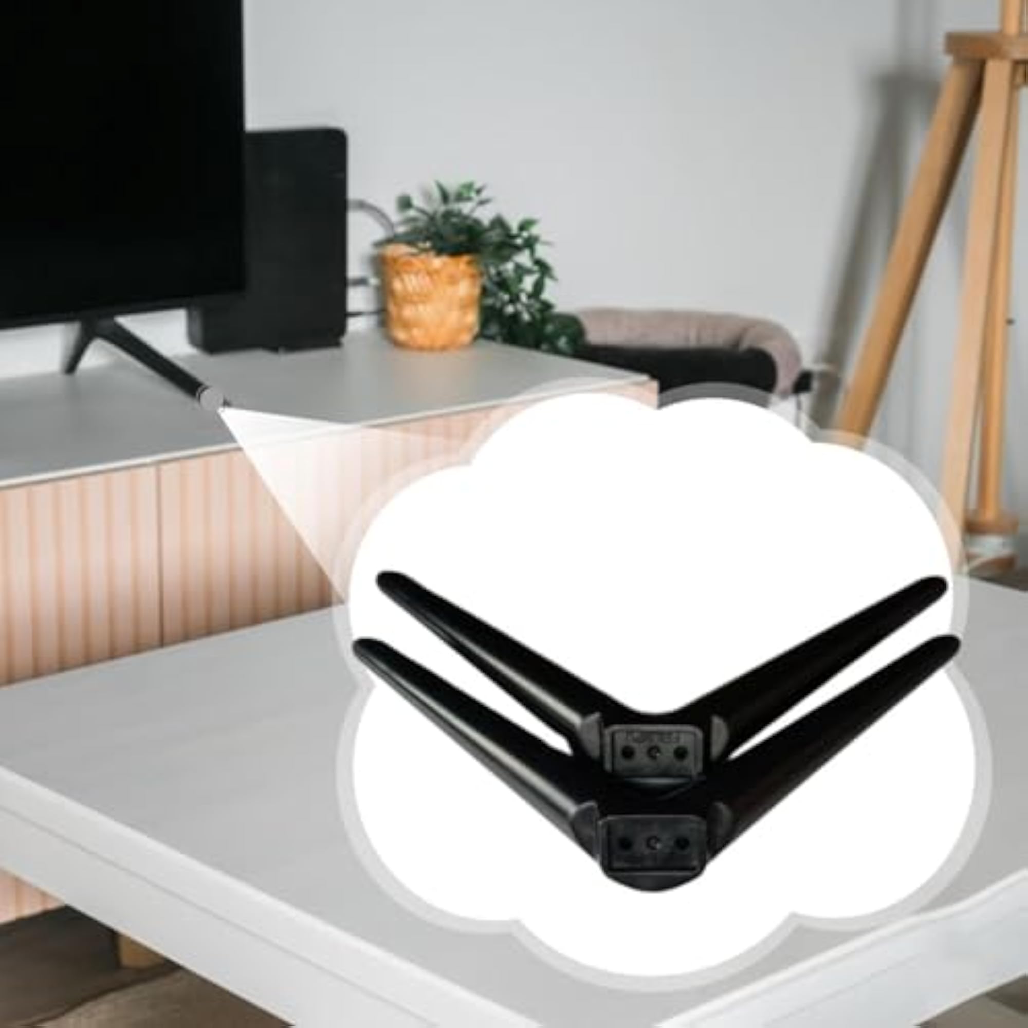 2 Pieces Sturdy TV Stand Base Legs for 15-30 Inch TVs