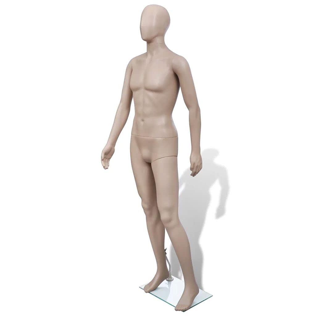 Maniquí de hombre cabeza redonda para escaparates modernos de moda urbana