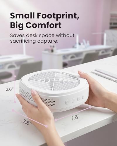 Image of Nail Dust Collector, Quiet, Powerful Suction for Nail Techs | Compact desktop 125 CFM 3-speed nail vacuum with reusable filter for acrylic, gel and dip powder filing dust, home or salon