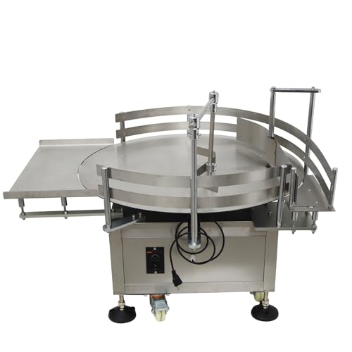 HayWHNKN Desktop Bottle Unscrambler Distributing Machine Automatic Bottle Transfer Conveyor Distributing Machine Round Accumulation Table Bottle Turn Table Rotary 31.5inch