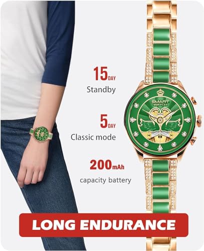 Image of GAMESIR GEN 11 Round Dial Luxury Smart Watch Wireless Charging Long Battery Backup AMOLED Display Waterproof BT Calling Multi Watch Faces Health & Activity Tracker Smartwatch for Women & Girls -Pink