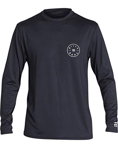 Billabong Men's Rotor Loose Fit Long Sleeve Rashguard, Black Heather, M