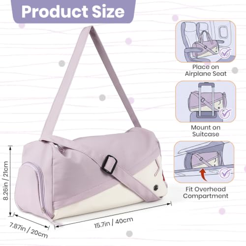 Image of PALAY Gym Bag with Shoe Compartment Purple Waterproof Travel Duffle | oxford cloth, large capacity, wet&dry compartment, trolley case strap, color blocking, suitable for weekend, vacation, sports