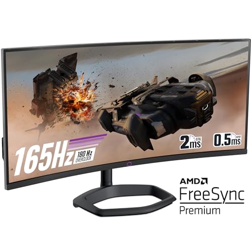 GM34-CWQ2 Monitor Gaming Curvo 34" - 1500R UWQHD (3440x1440), 165 Hz, MPRT 0,5ms, Pannello VA, FreeSync Premium, 95% DCI-P3 Quantum Dot, HDR 400, Supporto 3 vie, DP 1.4, HDMI 2.0, USB C - Monitor - Immagine 3