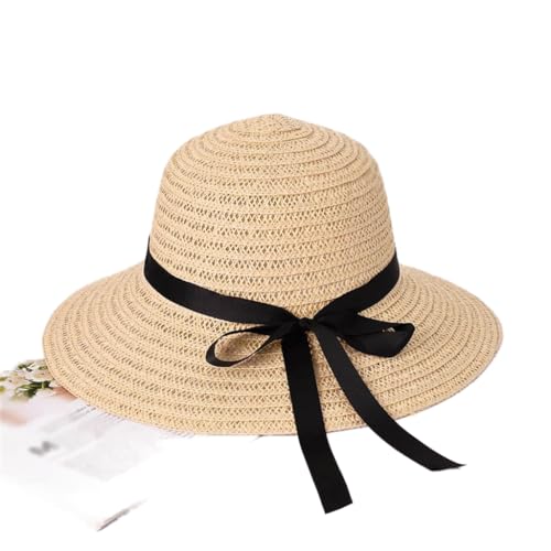 Chapeau de paille de luxe avec finitions nœud élégant capeline femme