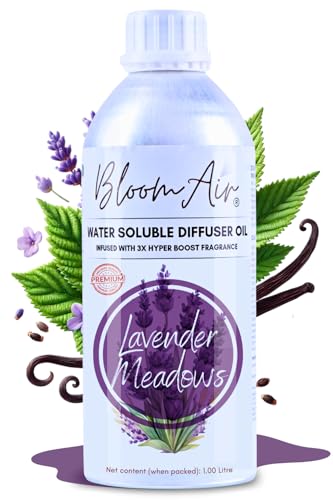Image of Lavender Meadows Diffuser Oil for Home Fragrance, 1 Litre Refill, Water-Soluble, Strong & Long-Lasting Aroma Infused with 3X Hyper Boost Action for use in Home and Office
