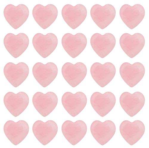 Wonder Care-Healing Crystal Pocket Heart Natural Rose Quartz Love Puff Heart Carved Shape Palm Worry Stone Reiki Chakra Balancing