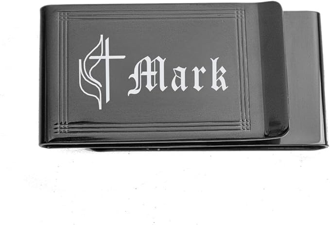 Personalized Double Sided Cross Gunmetal Money Clip Custom Engraved Free - Ships From USA2