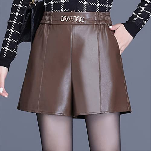 Shorts en cuir de taille élastique pour silhouette stretch confortable