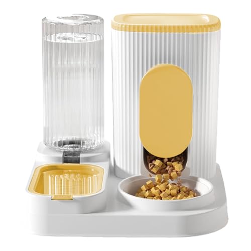 Dog Automatic Feeder, Pet Food Feeder and Waterer, Cat Dry Food, Large Capacity 2 in 1 Pet Supplies with Removable Food Bowl, Water Bowl, Pet Food for Small Medium for Puppy Kitten Animals
