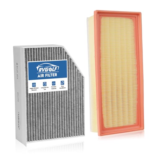 Image of Engine+Cabin Air Filters Fit for 2009-2016 Audi A4 | 2009-2016 A4 Quattro, 2013-2016 Audi A4 allroad, CF11179, CA10522, 99% Filtration Efficiency, Easy Install, Right Size