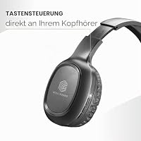 Music Sound | Bluetooth Kopfhörer Basic | Ohrmuschel-Bluetooth-Kopfhörer mit Ausziehbarem Kopfband – 14 Stunden Akkulaufzeit – 2 Stunden Ladezeit – LED-Anzeige und AUX-Eingang – Farbe Schwarz – Ansicht 4