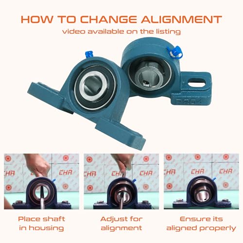 Image of CHR 2 Pack UCP204-12 Pillow Block Bearings | Mounted Pillow Block Bearings - Chrome Steel with 3 /4 inch Bore | ISO 9001-2015 Certified